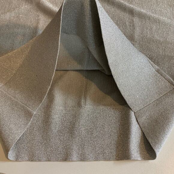 Talbots Blouse Womens LP Large Petite Silver Metallic Dolman Sleeve Split Seam - Picture 9 of 13